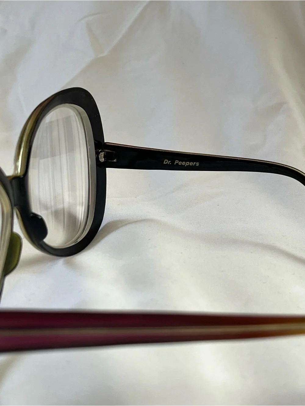Vtg Dr.Peepers Retro Bugeyed Jumbo Glasses Multi color Rare S5686 70s